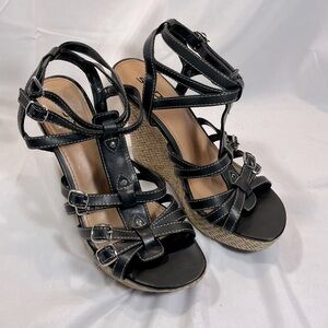 SODA Platform Wedge Strappy Sandals
